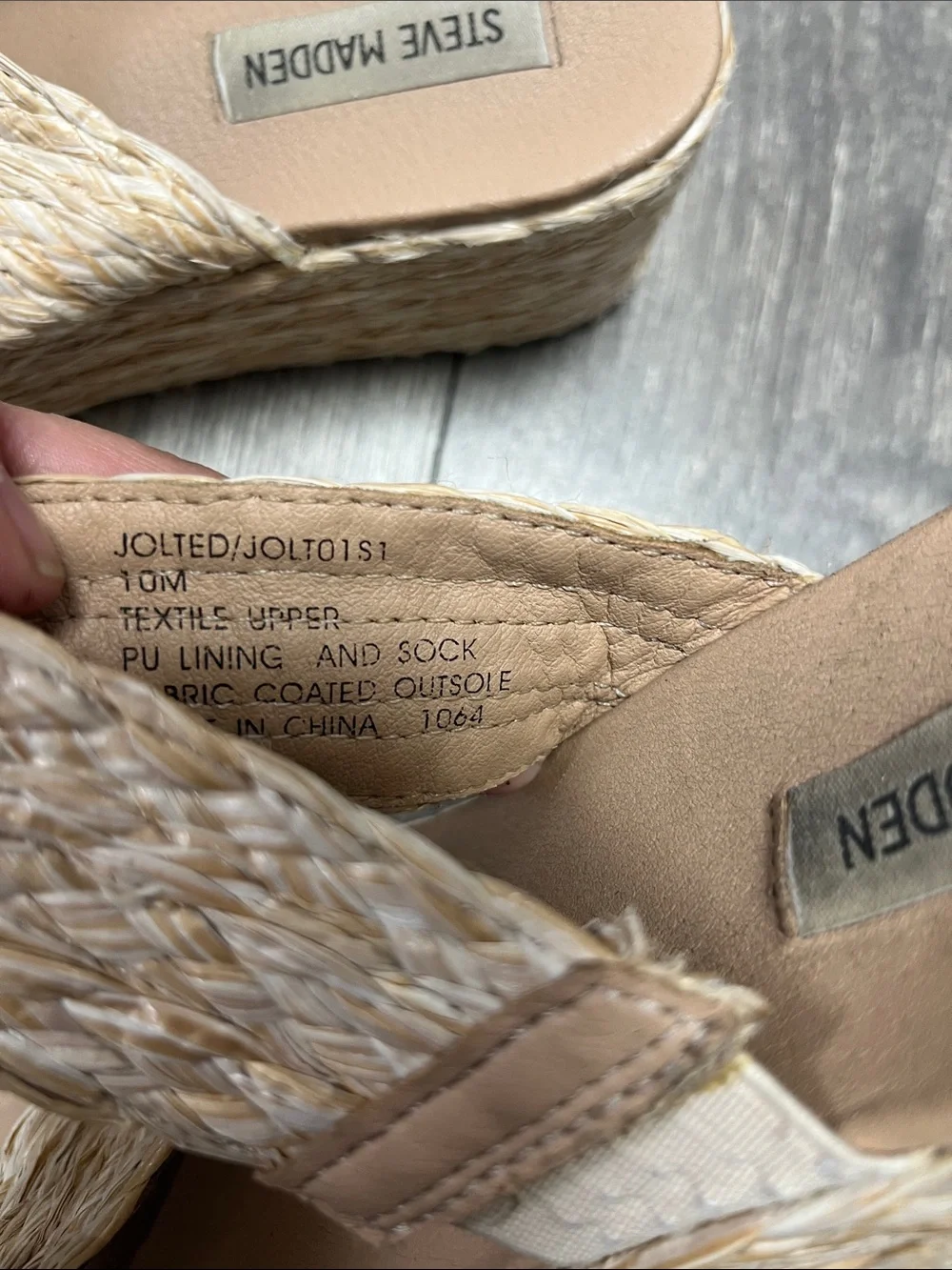 Steve Madden Natural Braided Platform Slide Sandals